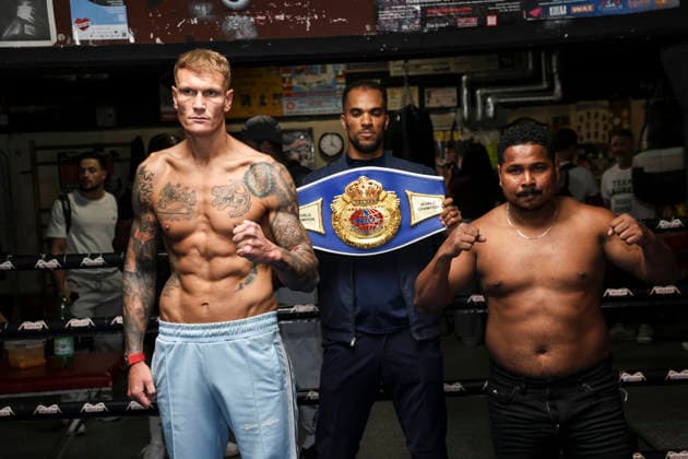 Boxen: Boxen im Norden, Waage, Hamburg, 02.10.2026 WBF-Weltmeisterschaft: Steven Robinson (ENG) - Franciso Cordero (COL) Hanburg Germany