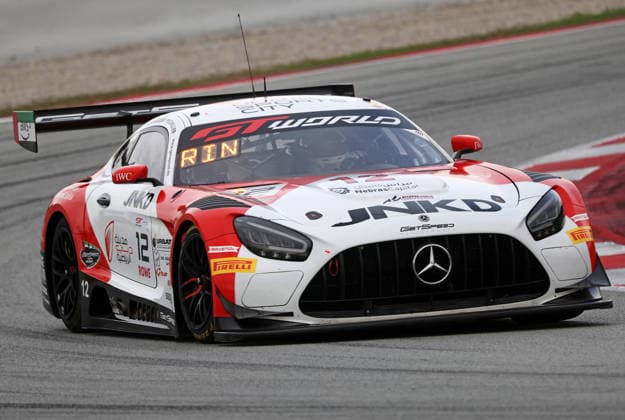 GT World Challenge Europe powered by AWS Barcelona 2026 Gabriel Rindone, of GetSpeed Team Dubai, drives a Mercedes-AMG GT3 EVO during free practice 1 of the GT World Challenge powered by AWS 2026 at the Barcelona-Catalunya Circuit in Barcelona, Spain, on October 2, 2026. Barcelona Barcelona Spain  Copyright: xUrbanandsportx originalFilename:valls-gtworldc261102_npmp0.jpg