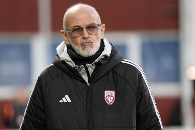 Head coach of Latvia Paolo Nicolato reacts during UEFA Nations League Group C2 football game between Latvia and Montenegro in Riga, Latvia, Fri, Oct. 2, 2026. Riga Latvia Copyright: xRomanxKoksarovx RKV09596.JPG