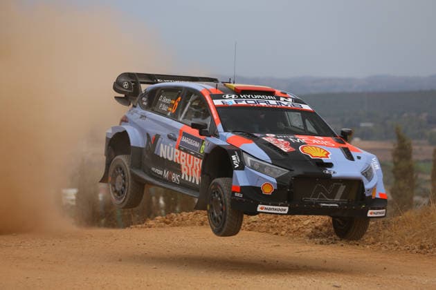 OLBIA, ITALY - OCTOBER 01: Daniel Sordo and Patricia Saiz of Spain compete with their Hyundai Shell Mobis WRT Hyundai i20 N Rally1 during Round 13 of the 2026 FIA World Rally Championship in Sardegna on October 01, 2026 in Olbia, Italy. (Photo by Qian Jun SPP-Paddocker) Copyright: xQianxJun SPP-Paddockerx Sportspressphoto_SPR243706
