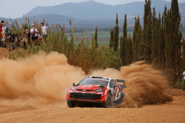 OLBIA, ITALY - OCTOBER 01: Oliver Solberg of Sweden and Elliott Edmondson of Great Britain compete with their Toyota Gazoo Racing WRT Toyota GR Yaris Rally1 during Round 13 of the 2026 FIA World Rally Championship in Sardegna on October 01, 2026 in Olbia, Italy. (Photo by Qian Jun SPP-Paddocker) Copyright: xQianxJun SPP-Paddockerx Sportspressphoto_SPR243716