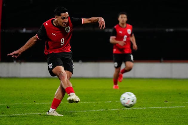 SOCCER - UEFA U21, U 21 EURO quali, AUT vs DEN VIENNA,AUSTRIA,02.OCT.26 - SOCCER - UEFA European Under-21 Championship 2027, qualifiers, OEFB Under-21 international match, Länderspiel, Nationalmannschaft Austria vs Denmark. Image shows Furkan Dursun (AUT).  GEPAxpictures xKevinxKada