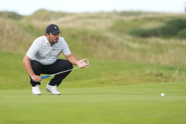 RECORD DATE NOT STATED 2nd October 2026; Kingsbarns Golf Links, Kingsbarns, Scotland; DP World Tour Golf, Alfred Dunhill Links Championship, Day 2; Francesco Molinari lines up his birdie putt on the 6th hole AlecxBrown