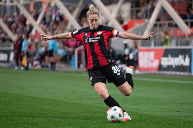 Carolin Simon 30 (Bayer 04 Leverkusen Frauen), Bayer 04 Leverkusen Frauen vs. SV Werder Bremen Frauen, Fussball, Google Pixel Frauen-Bundesliga, 6. Spieltag, 2026 2027, 02.10.2026 DFB regulations prohibit any use of photographs as image sequences and or quasi-video Leverkusen Nordrhein-Westfalen Deutschland