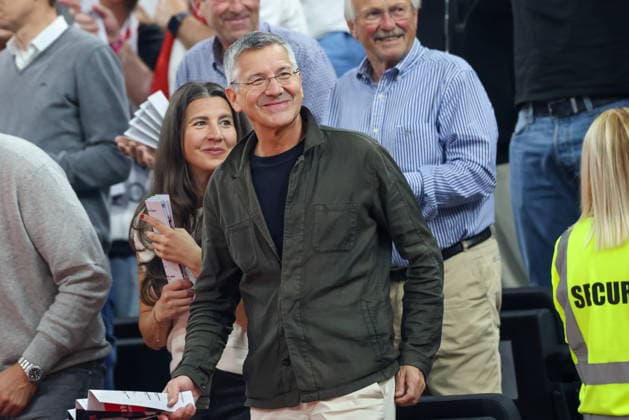 Herbert Hainer (FC Bayern Muenchen, Praesident) lacht, GER, FC Bayern Basketball vs. Partizan Mozzart Bet Belgrad, Basketball, Euroleague, 3. Spieltag, Saison 2026 2027, 02.10.2026, GER, FC Bayern Basketball vs. Partizan Mozzart Bet Belgrad, Basketball, Euroleague, 3. Spieltag, Saison 2026 2027, 02.10.2026 Muenchen Copyright: xEibner-Pressefoto JennixMaulx EP_JML