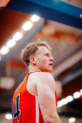 BB-2BL SBB Boerde Baskets - Giessen 46ers Luis Elias König Figge (GIESSEN 46ers) waehrend der Saison 2026-2027 in der 2. Barmer Basketball Bundesliga Pro A am 2. Spieltag SBB Baskets und Giessen 46ers in der Wolfgang-Lakenmacher-Halle am 2. October 2026 in Magdeburg, Sachsen Anhalt, Deutschland