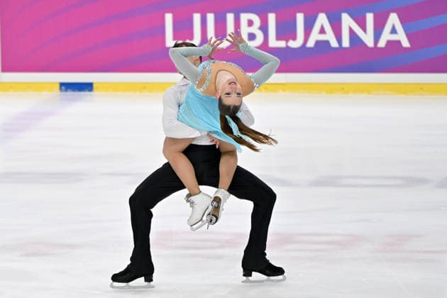 LJUBLJANA; SLOVENIJA - OCTOBER 02: Barbora Klesalova and Matej Klesal of Czech Republic in action during the Junior Ice Dance - Rhythm Dance on the ISU Figure skating, Eiskunstlauf Junior Grand Prix Ljubljana 2026 in Hala Tivoli on October 02, 2026 in Ljubljana, Slovenia. (Photo by Igor Kupljenik Sports Press Photo). Copyright: xIgorxKupljenikx xSPPx Sportspressphoto_SPR243811