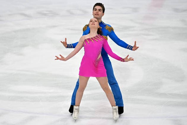 LJUBLJANA; SLOVENIJA - OCTOBER 02: Grace Fischer and Luke Fischer of United States of America in action during the Junior Ice Dance - Rhythm Dance on the ISU Figure skating, Eiskunstlauf Junior Grand Prix Ljubljana 2026 in Hala Tivoli on October 02, 2026 in Ljubljana, Slovenia. (Photo by Igor Kupljenik Sports Press Photo). Copyright: xIgorxKupljenikx xSPPx Sportspressphoto_SPR243824