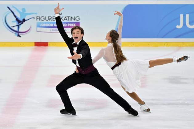 LJUBLJANA; SLOVENIJA - OCTOBER 02: Melissa Cachova and Ivan Morozov of Italy in action during the Junior Ice Dance - Rhythm Dance on the ISU Figure skating, Eiskunstlauf Junior Grand Prix Ljubljana 2026 in Hala Tivoli on October 02, 2026 in Ljubljana, Slovenia. (Photo by Igor Kupljenik Sports Press Photo). Copyright: xIgorxKupljenikx xSPPx Sportspressphoto_SPR243858