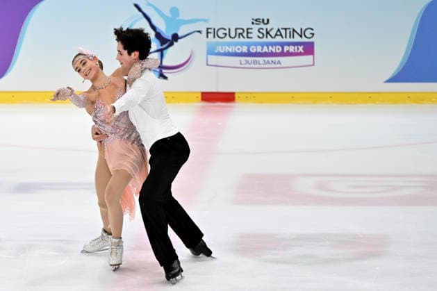 LJUBLJANA; SLOVENIJA - OCTOBER 02: Aneta Vaclavikova and William Lissauer of United States of America in action during the Junior Ice Dance - Rhythm Dance on the ISU Figure skating, Eiskunstlauf Junior Grand Prix Ljubljana 2026 in Hala Tivoli on October 02, 2026 in Ljubljana, Slovenia. (Photo by Igor Kupljenik Sports Press Photo). Copyright: xIgorxKupljenikx xSPPx Sportspressphoto_SPR243862