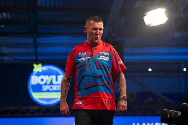 2026 BOYLE Sports World Grand Prix Nathan Aspinall celebrates winning the second set against ˜Ryan Joyce during the 2026 Boyle Sports World Grand Prix Quarter-Finals at Mattioli Arena, Leicester, United Kingdom on 2 October 2026 Credit: Alex Young Every Second Media Editorial use only. All images are copyright Every Second Media Limited. No images may be reproduced without prior permission. Copyright: xIMAGO EveryxSecondxMediax ESM-2197-0011 AlexxYoungx xEveryxSecondxMediax