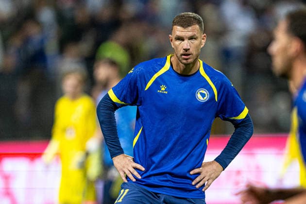 261002 Edin DÅ¾eko of Bosnia and Herzegovina ahead of the Nations League football match between Bosnia and Herzegovina and Sweden on October 2, 2026 in Zenica. Photo: Ludvig Thunman BILDBYRAN kod LT LT0823 fotboll football soccer fotball nations league uefa nations league bosnia and herzegovina sverige sweden sverige a bbeng Copyright: LUDVIGxTHUNMAN BB261002LT067