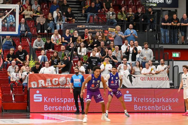 Fanblock Artland Dragons Artland Dragons vs. BG Goettingen, 2. Basketball-Bundesliga, Pro A, 2. Spieltag, Saison 2026 2027, 02.10.2026, Artland Dragons vs. BG Goettingen, 2. Basketball-Bundesliga, Pro A, 2. Spieltag, Saison 2026 2027, 02.10.2026 Quakenbrueck Copyright: xEibner-Pressefoto RobertxGertzenx EP_RGN