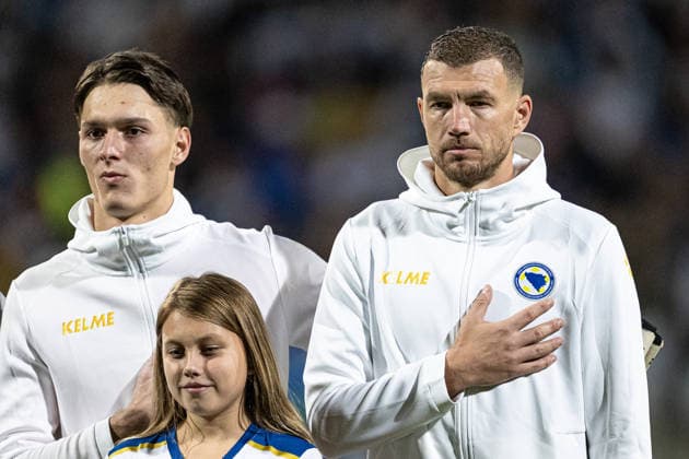 261002 Edin DÅ¾eko of Bosnia and Herzegovina ahead of the Nations League football match between Bosnia and Herzegovina and Sweden on October 2, 2026 in Zenica. Photo: Ludvig Thunman BILDBYRAN kod LT LT0823 fotboll football soccer fotball nations league uefa nations league bosnia and herzegovina sverige sweden sverige a bbeng Copyright: LUDVIGxTHUNMAN BB261002LT071