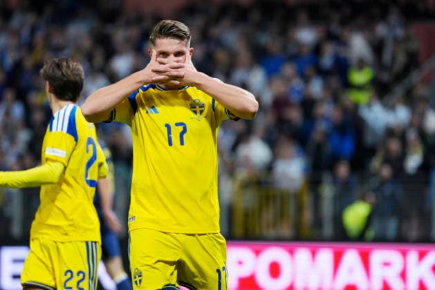 ZENICA, BOSNIA AND HERZEGOVINA 20261002 Sweden s Viktor Gyökeres celebrates a goal that was later disallowed during Friday s Nations League soccer match between Bosnia and Herzegovina and Sweden at Bilino Polje stadium in Zenica.