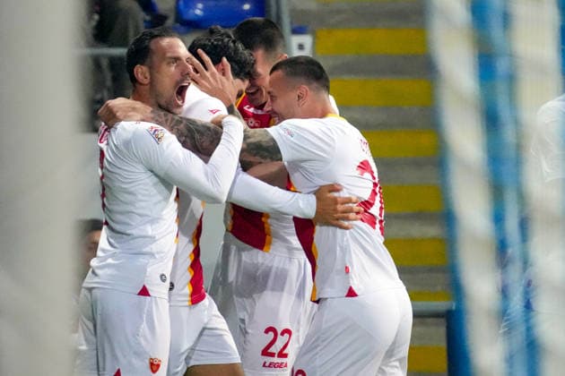 October 2, 2026, Riga, Latvia: Team Montenegro players celebrate goal during the League C match of UEFA Nations League between Latvia and Montenegro in Riga, Latvia, Oct. 2, 2026. League C Match Of UEFA Nations League Between Latvia And Montenegro  - ZUMAp305 20261002_zip_p305_001 Copyright: xEdijsxPalensx