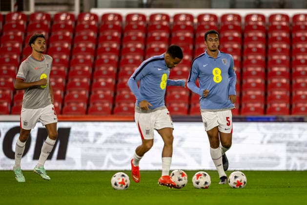 RECORD DATE NOT STATED 2nd October 2026; bet365 Stadium, Stoke-on-Trent, England; UEFA U21, U 21 Championship Qualification Football, England U21 versus Slovakia U21; Ashley Phillips of England during the warm up TimxWilliams
