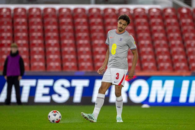 RECORD DATE NOT STATED 2nd October 2026; bet365 Stadium, Stoke-on-Trent, England; UEFA U21, U 21 Championship Qualification Football, England U21 versus Slovakia U21; Max Alleyne of England during the warm up TimxWilliams