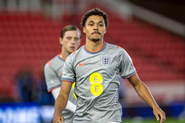 RECORD DATE NOT STATED 2nd October 2026; bet365 Stadium, Stoke-on-Trent, England; UEFA U21, U 21 Championship Qualification Football, England U21 versus Slovakia U21; Max Alleyne of England during the warm up TimxWilliams