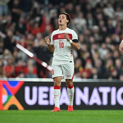 Belgium v Turkiye - UEFA Nations League LIEGE, BELGIUM - OCTOBER 02: Arda Guler (10) of Turkiye gestures during the UEFA Nations League A match between Belgium and Turkiye at Maurice Dufrasne Stadium in Liege, Belgium on October 02, 2026. Mustafa Yalcin Anadolu Liege Belgium. Editorial use only. Please get in touch for any other usage.  Copyright: x2026xAnadoluxMustafaxYalcinx