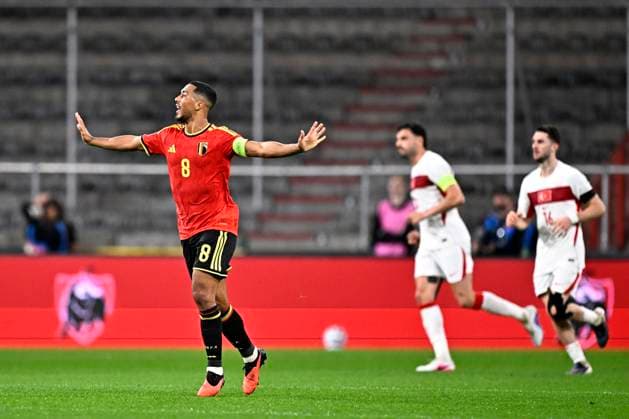 Belgium v Turkey - UEFA Nations League 2026 LIEGE, BELGIUM - OCTOBER 02 : Tielemans Youri midfielder of Belgium during the UEFA Nations League tournament league phase matchday 3 group A1 match between Belgium and Turkey on October 2, 2026 in Liege, Belgium, 02 10 2026 Liege Belgium  Copyright: xTomasxSiskx