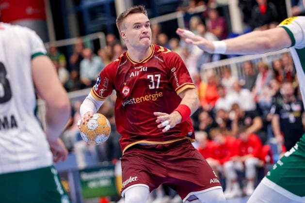 02.10.2026, 6. Spieltag der 2. Handball-Bundesliga, TuSEM Essen - SC DHfK Leipzig. Max Neuhaus (TUSEM Essen 37) NRW Deutschland