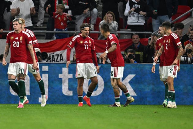 IPA89231308 - Celebration of the 1-0 goal by Milos Kerkez (Hungary) during the Nations League, Matchday 3, League B, Group B2, between Hungary and Georgia, on October 2, 2026, at the Puskás Arena in Budapest, Hungary  Copyright: xVincenzoxOrlando IPAxSportx xx IPA89231308