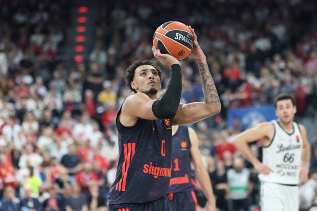 Miles Norris (FC Bayern Basketball, 00) mit Ball, GER, FC Bayern Basketball vs. Partizan Mozzart Bet Belgrad, Basketball, Euroleague, 3. Spieltag, Saison 2026 2027, 02.10.2026, GER, FC Bayern Basketball vs. Partizan Mozzart Bet Belgrad, Basketball, Euroleague, 3. Spieltag, Saison 2026 2027, 02.10.2026 Muenchen Copyright: xEibner-Pressefoto JennixMaulx EP_JML