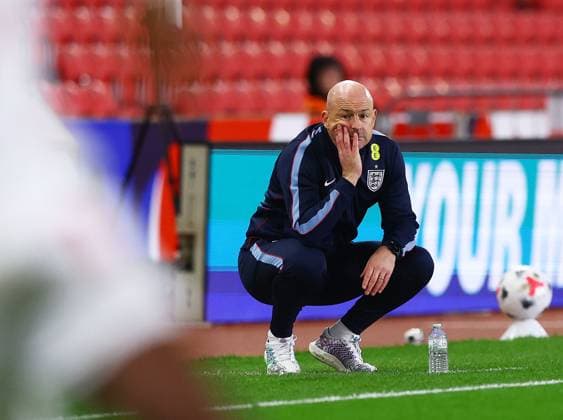 England U21, U 21 manager Lee Carsley looks thoughtful England U21 v Slovakia U21, UEFA European U21 Championship Qualifying, Football, bet365 Stadium, Stoke-on-Trent, UK - 02 Oct 2026Stoke-on-Trent bet365 Stadium United Kingdom  Copyright: xMattxWest Shutterstockx 17182547u
