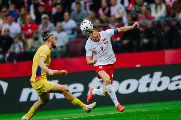 02.10.2026 PGE STADION NARODOWY PILKA NOZNA (FOOTBALL) LIGA NARODOW UEFA 2026 - DYWIZJA B MECZ POLSKA RUMUNIA ( GAME POLAND - ROMANIA ) NZ ROBERT LEWANDOWSKI POLSKA RADOSC, BRAMKA, GOL, FAUL RZUT KARNY FOTO LUKASZ GROCHALA CYFRASPORT NEWSPIX.PL --- newspix.pl POLAND OUT! 