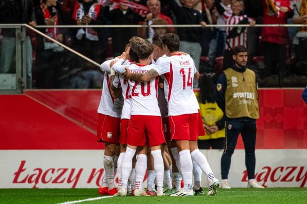 WARSAW, POLAND - OCTOBER 2: Polish national team, Nationalteam celebrates goal during the UEFA Nations League Group B4 Round 3 MD1 match between Poland nad Romania at PGE Narodowy on October 2, 2026 in Warsaw, Poland --- Pilka nozna. Liga Narodow. Polska - Rumunia. (Photo by Kai Taller Arena Akcji) NEWSPIX.PL --- newspix.pl POLAND OUT! 