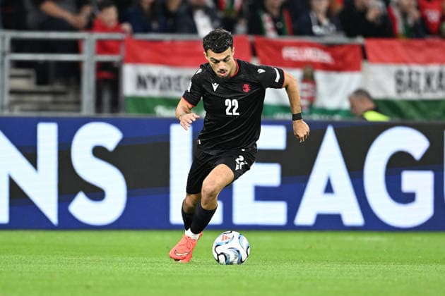 IPA89231635 - 22 Georgia during the Nations League phase, Matchday 3, League B Group B2, between Hungary and Georgia, October 2, 2026, at the Puskás Arena in Budapest, Hungary  Copyright: xVincenzoxOrlando IPAxSportx xx IPA89231635