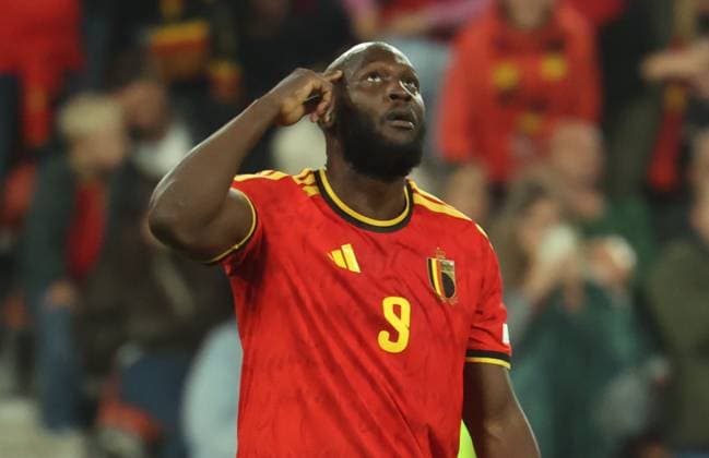 Belgium s Romelu Lukaku celebrates after scoring during pictured during a soccer game between Belgian national team, Nationalteam Red Devils and Turkey, on Friday 2 October 2026 in Liege, the third game of the UEFA Nations League group stage. VIRGINIExLEFOUR  x188570943x