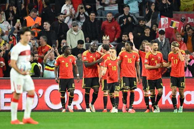 Belgium v Turkey - UEFA Nations League 2026 LIEGE, BELGIUM - OCTOBER 02 : Lukaku Romelu forward of Belgium celebrates scoring a goal with teammates during the UEFA Nations League tournament league phase matchday 3 group A1 match between Belgium and Turkey on October 2, 2026 in Liege, Belgium, 02 10 2026 Liege Belgium  Copyright: xNicoxVereeckenx