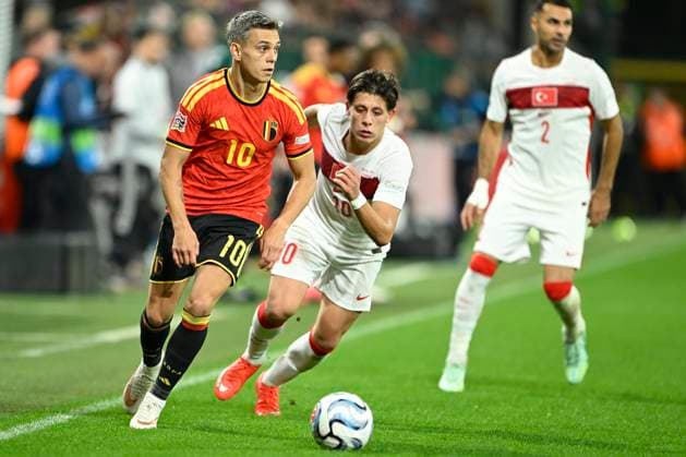 Belgium v Turkey - UEFA Nations League 2026 LIEGE, BELGIUM - OCTOBER 02 : Trossard Leandro forward of Belgium during the UEFA Nations League tournament league phase matchday 3 group A1 match between Belgium and Turkey on October 2, 2026 in Liege, Belgium, 02 10 2026 Liege Belgium  Copyright: xNicoxVereeckenx