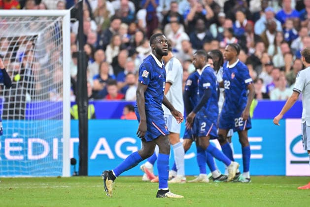 UEFA Nations League 2026, France vs Italy, Football Dayot Upamecano of France leaves the pitch during the UEFA Nations League 2026 match between France and Italy at Stade de France on October 02, 2026 in Paris, France. Saint Denis Stade de France France