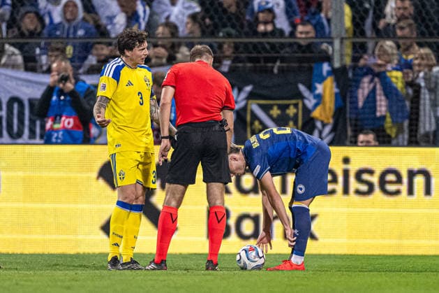 261002 Victor Lindelöf of Sweden during the Nations League football match between Bosnia and Herzegovina and Sweden on October 2, 2026 in Zenica. Photo: Ludvig Thunman BILDBYRAN kod LT LT0823 fotboll football soccer fotball nations league uefa nations league bosnia and herzegovina sverige sweden sverige a bbeng Copyright: LUDVIGxTHUNMAN BB261002LT189