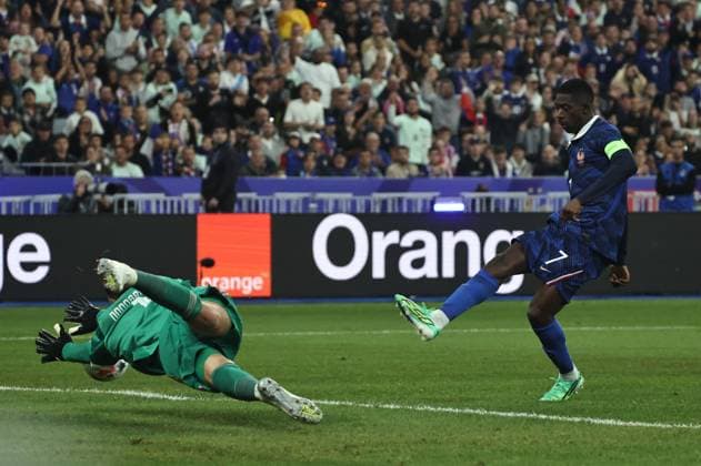 FRANCE ITALIE PHOTOPQR LE PARISIEN LP Fred Dugit ; Saint-Denis ; 02 10 2026 ; Sports Saint-Denis (93), le 02 10 2026 France-Italie en Ligue des nations de football au stade de France. LP Fred Dugit Ousmane Dembele NATIONS LEAGUE FRANCE ITALIA