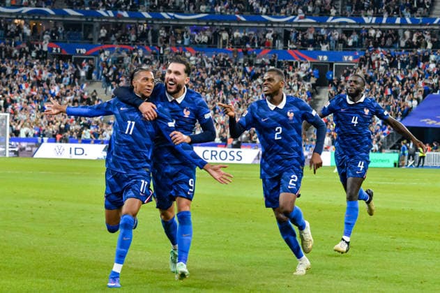 FOOTBALL : France vs Italie - Ligue des Nations - 3e JournÃ e - 02 10 2026 Joie des joueurs de l™equipe de france aprÃ s le but de Michael Olise (France) Saint DenisFrance  Copyright: xBaptistexAutissierx