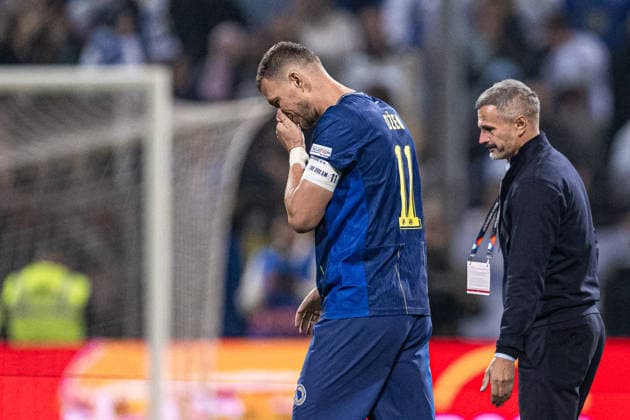 261002 Edin DÅ¾eko of Bosnia and Herzegovina after the Nations League football match between Bosnia and Herzegovina and Sweden on October 2, 2026 in Zenica. Photo: Ludvig Thunman BILDBYRAN kod LT LT0823 fotboll football soccer fotball nations league uefa nations league bosnia and herzegovina sverige sweden sverige a bbeng Copyright: LUDVIGxTHUNMAN BB261002LT205