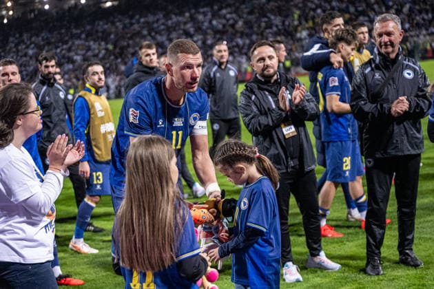 261002 Edin DÅ¾eko of Bosnia and Herzegovina after the Nations League football match between Bosnia and Herzegovina and Sweden on October 2, 2026 in Zenica. Photo: Ludvig Thunman BILDBYRAN kod LT LT0823 fotboll football soccer fotball nations league uefa nations league bosnia and herzegovina sverige sweden sverige a bbeng Copyright: LUDVIGxTHUNMAN BB261002LT209