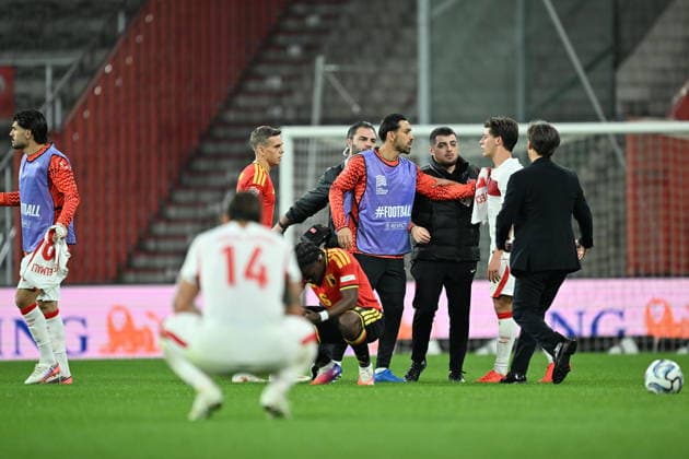Belgium v Turkiye - UEFA Nations League LIEGE, BELGIUM - OCTOBER 02: Arda Guler of Turkiye argues with Leandro Trossard of Belgium after the UEFA Nations League A match between Belgium and Turkiye at Maurice Dufrasne Stadium in Liege, Belgium on October 02, 2026. Mustafa Yalcin Anadolu Liege Belgium. Editorial use only. Please get in touch for any other usage.  Copyright: x2026xAnadoluxMustafaxYalcinx