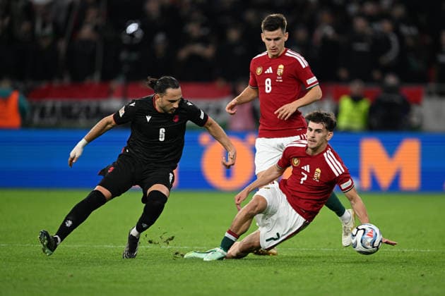 IPA89234174 - Tamas Szucs (Hungary) and his teammates during the Nations League, Matchday 3, League B Group B2, between Hungary and Georgia, on October 2, 2026, at the Puskas Arena in Budapest, Hungary  Copyright: xVincenzoxOrlando IPAxSportx xx IPA89234174