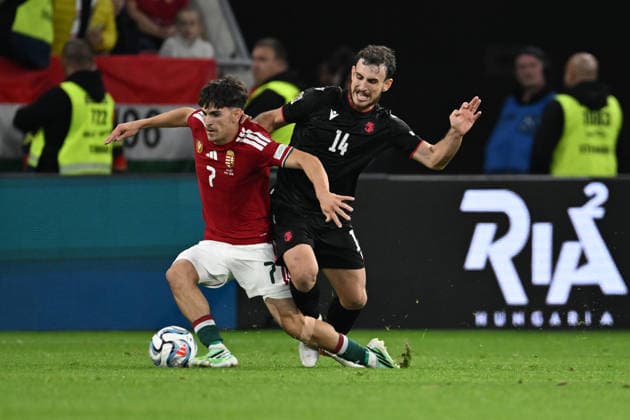 IPA89234165 - Tamas Szucs (Hungary) vs. Anzor Mekvabishvili (Georgia) during the Nations League, Matchday 3, League B Group B2, between Hungary and Georgia, on October 2, 2026, at the Puskás Arena in Budapest, Hungary  Copyright: xVincenzoxOrlando IPAxSportx xx IPA89234165