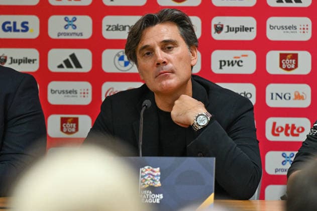 261002 Belgium vs Turkey Head Coach Vincenzo Montella of Turkey pictured during a soccer game between the national teams of Belgium and Turkey on matchday 3 in group A1 in the Nations League , league phase , on Friday 2 October 2026 in Liege , Belgium .(Photo by David Catry Isosport) Liege Belgium  Copyright: xDavidxCatryx 20261002DC2_9908