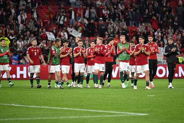 IPA89234180 - Final greetings from the Hungarian players during the Nations League, Matchday 3, League B, Group B2, between Hungary and Georgia, on October 2, 2026, at the Puskás Arena in Budapest, Hungary  Copyright: xVincenzoxOrlando IPAxSportx xx IPA89234180
