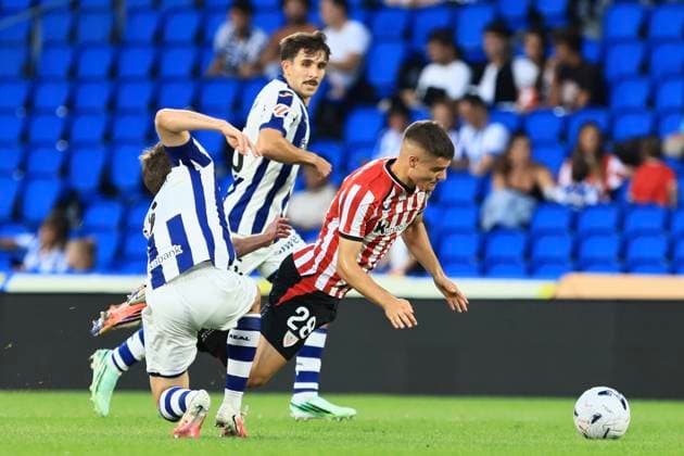 ESP: Euskal Herria Txapela Real Sociedad - Atletico Madrid Peio Canales of Athletic during friendly match Euskal Herria Txapela 2026-27 between Real Sociedad - Atletico Madrid played at Anoeta Stadium in Gipuzcoa on September 14, 2026 in Spain Spain Futbol Copyright: xAgenciaxLOFx