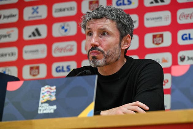 261002 Belgium vs Turkey Head Coach Mark Van Bommel of Belgium pictured during a soccer game between the national teams of Belgium and Turkey on matchday 3 in group A1 in the Nations League , league phase , on Friday 2 October 2026 in Liege , Belgium .(Photo by David Catry Isosport) Liege Belgium  Copyright: xDavidxCatryx 20261002DC2_0033A