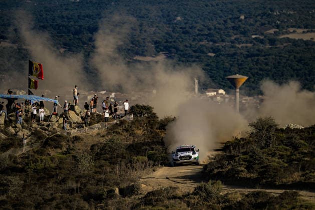 IPA89235205 - 55 Driver Joshua McErlean and Co-Driver Eoin Treacy of the M Ford World Rally Team’s Ford Puma Rally1,They are in 2nd place on the second day of the 2026 FIA World Rally Championship WRC, Motorsport Rallye, WM Rally Italia Sardegna, October 2, in Alghero, Sardinia, Italy  Copyright: xLucaxBarsali IPAxSportx xx IPA89235205