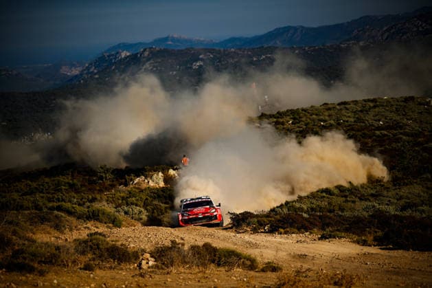 IPA89235210 - Driver Oliver Solber and co-driver Elliott Edmondson of Team Toyota Gazoo Racing WRT are driving the Toyota GR Yaris Rally1. They are in second place on the second day of the race during the 2026 FIA World Rally Championship WRC, Motorsport Rallye, WM Rally Italia Sardegna on October 2 in Alghero, Sardinia, Italy.  Copyright: xLucaxBarsali IPAxSportx xx IPA89235210
